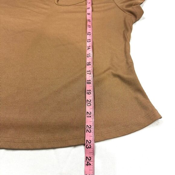 SHEIN Curve Women's Brown Short Sleeve Solid Cut Out Ribbed Tee Plus Sz 2XL EUC - Picture 11 of 12